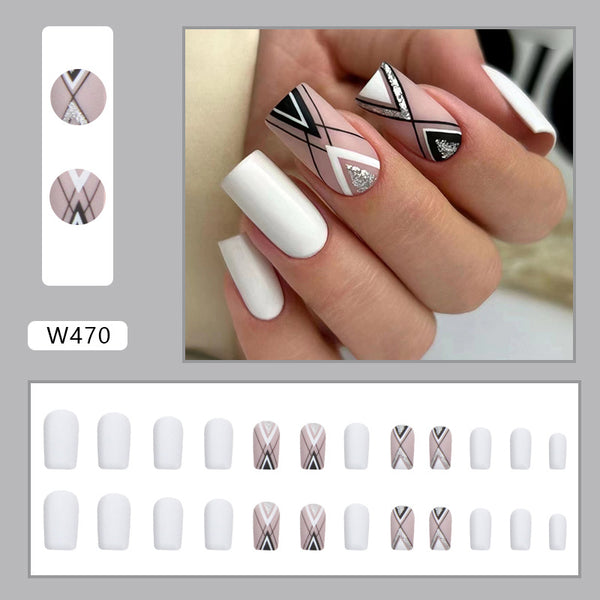12 Sizes-24 Pcs Press On Nails W470