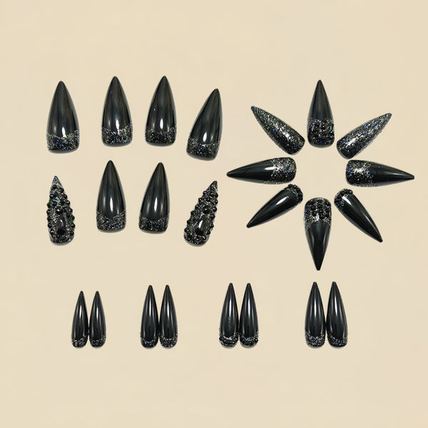 12 Sizes-24 Pcs Press On Nails Y1856
