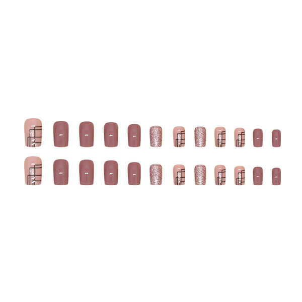 12 Sizes-24 Pcs Press On Nails W1504