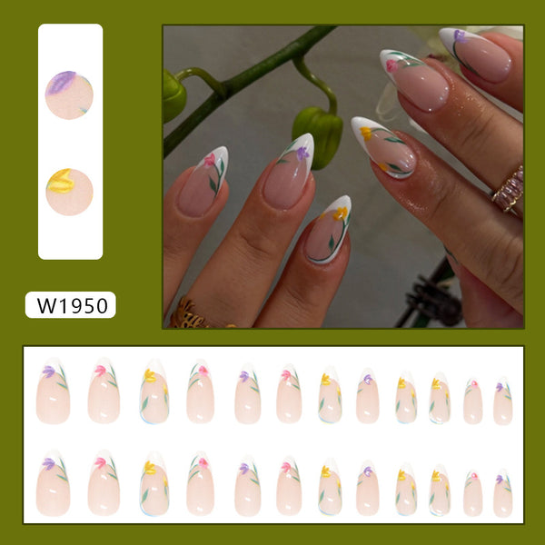 12 Sizes-24 Pcs Press On Nails W1950