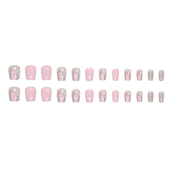12 Sizes-24 Pcs Press On Nails W1264