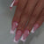 French Long Pink Square Press on Nails