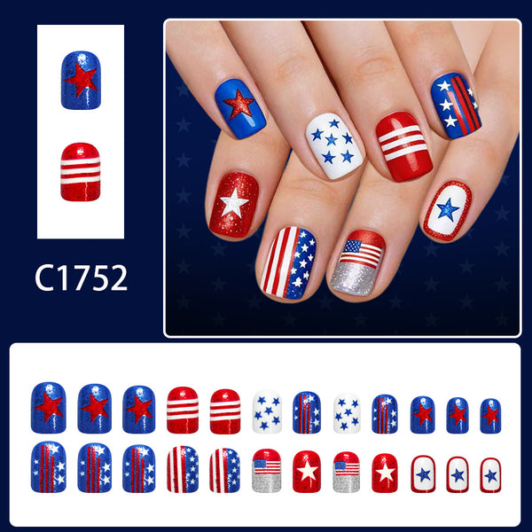 12 Sizes-24 Pcs Press On Nails C1752