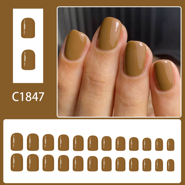 12 Sizes-24 Pcs Press On Nails C1847
