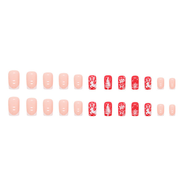 12 Sizes-24 Pcs Press On Nails W829