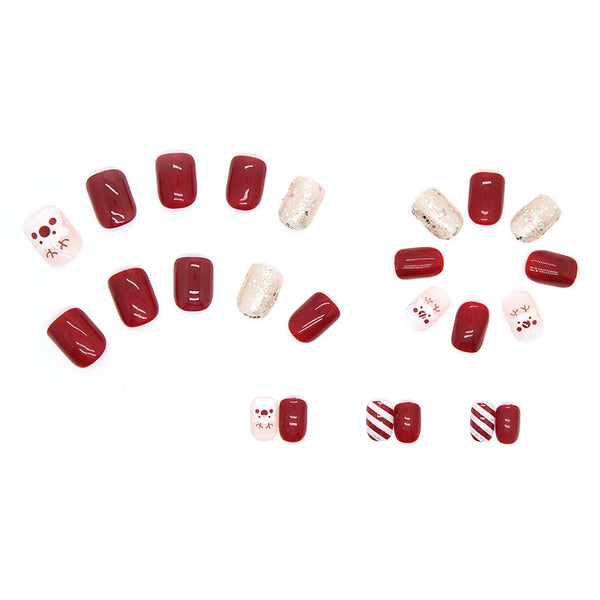 12 Sizes-24 Pcs Press On Nails R618