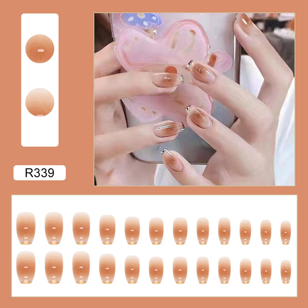 12 Sizes-24 Pcs Press On Nails R321