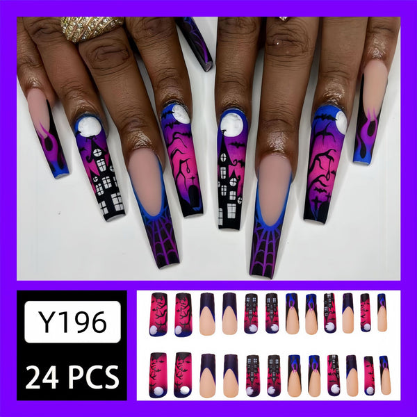 12 Sizes-24 Pcs Press On Nails Y196