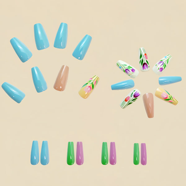 12 Sizes-24 Pcs Press On Nails Y493