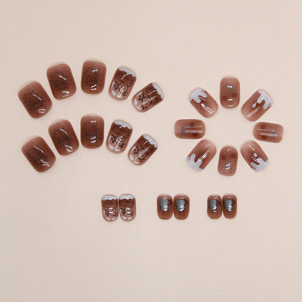 12 Sizes-24 Pcs Press On Nails R809