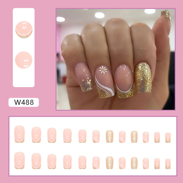 12 Sizes-24 Pcs Press On Nails W488