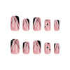 French Glossy Medium Pink Square Press on Nails