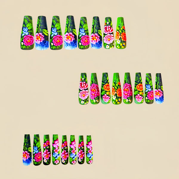12 Sizes-24 Pcs Press On Nails Y644
