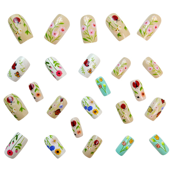 12 Sizes-24 Pcs Press On Nails Y635