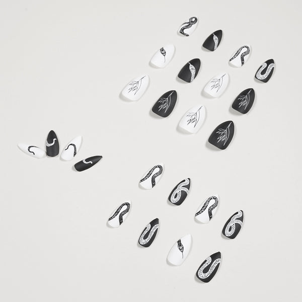 12 Sizes-24 Pcs Press On Nails JP989