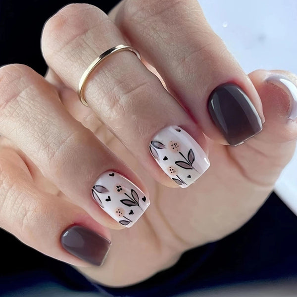 12 Sizes-24 Pcs Press On Nails C490
