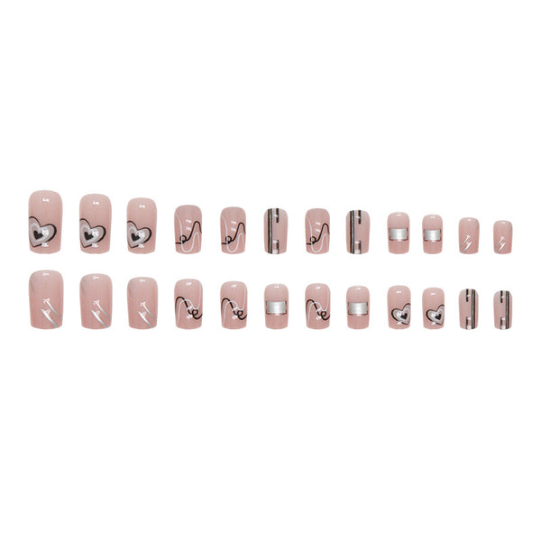 12 Sizes-24 Pcs Press On Nails R806
