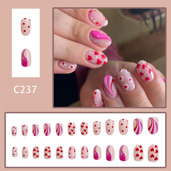12 Sizes-24 Pcs Press On Nails C237