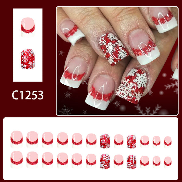 12 Sizes-24 Pcs Press On Nails C1253