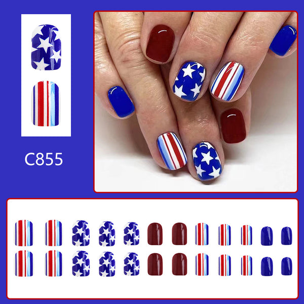 12 Sizes-24 Pcs Press On Nails C855