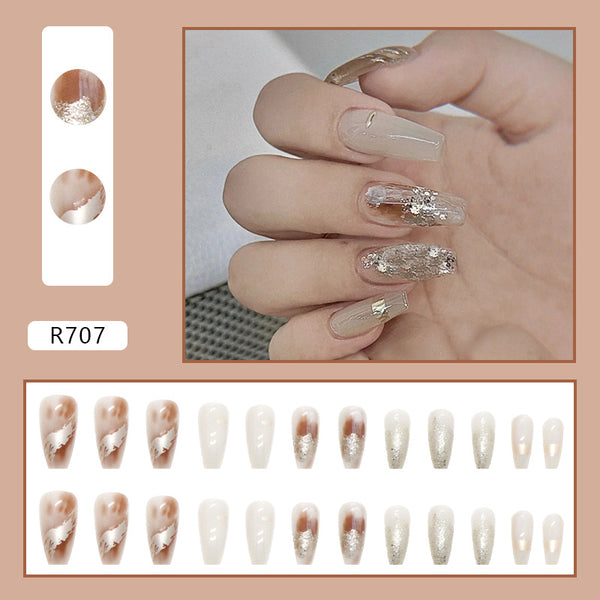 12 Sizes-24 Pcs Press On Nails R707