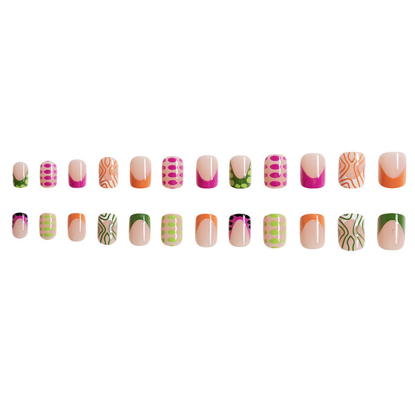 12 Sizes-24 Pcs Press On Nails C034