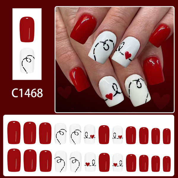 12 Sizes-24 Pcs Press On Nails C1468