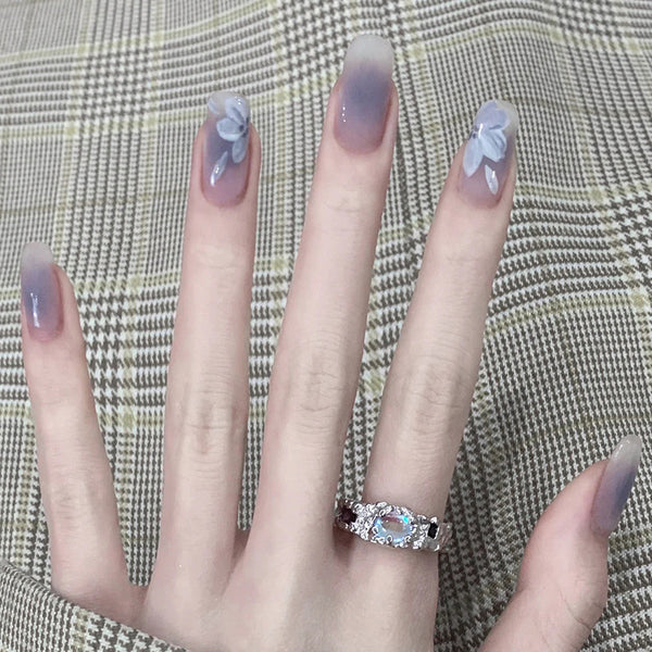 12 Sizes-24 Pcs Press On Nails R468