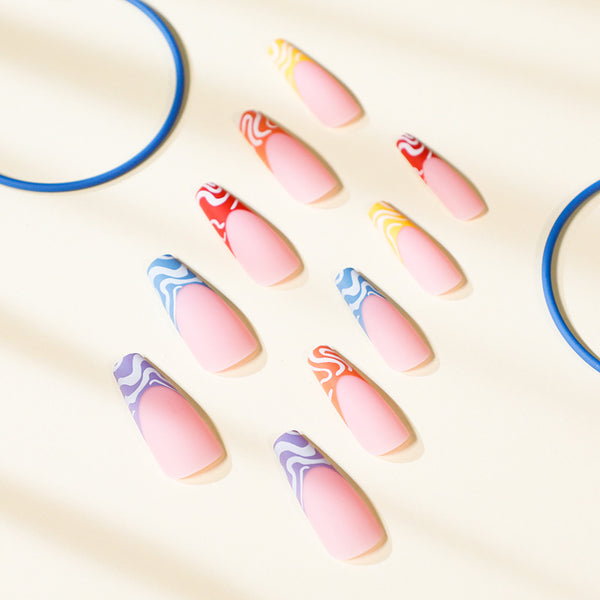 12 Sizes-24 Pcs Press On Nails JP1107