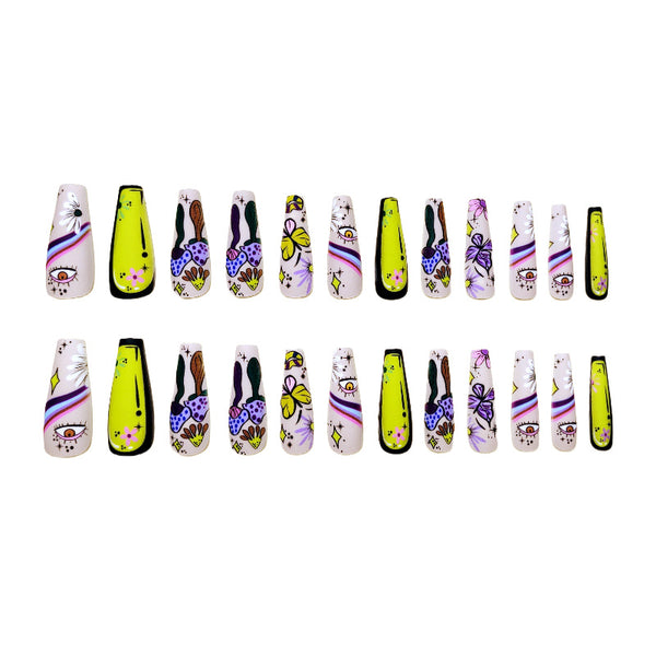 12 Sizes-24 Pcs Press On Nails Y081