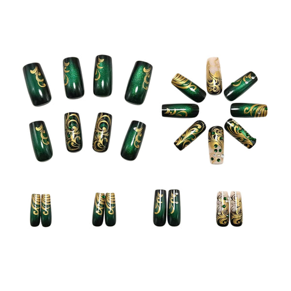 12 Sizes-24 Pcs Press On Nails Y2015