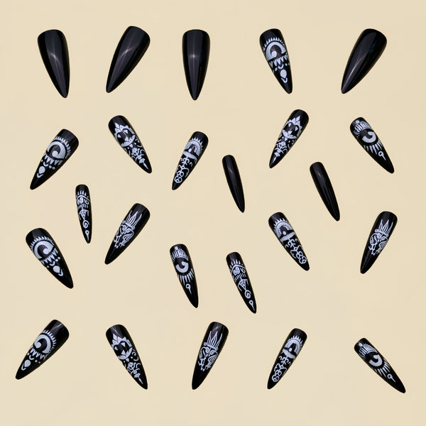 12 Sizes-24 Pcs Press On Nails Y214