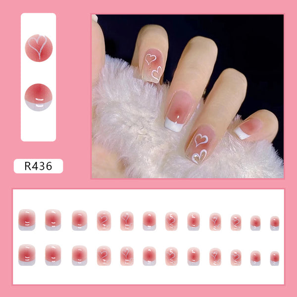 12 Sizes-24 Pcs Press On Nails R436