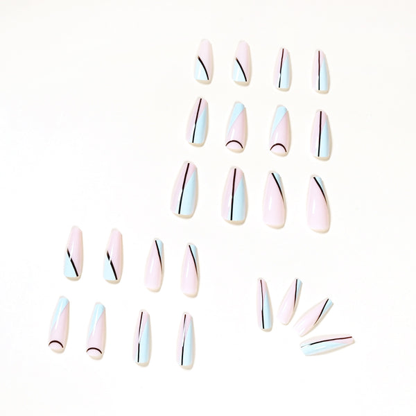 12 Sizes-24 Pcs Press On Nails JP1117