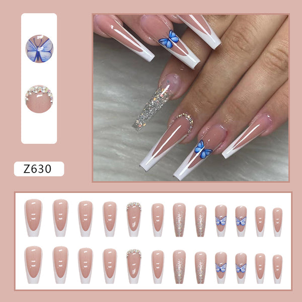 12 Sizes-24 Pcs Press On Nails Z630