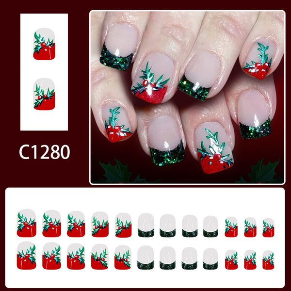 12 Sizes-24 Pcs Press On Nails C1280