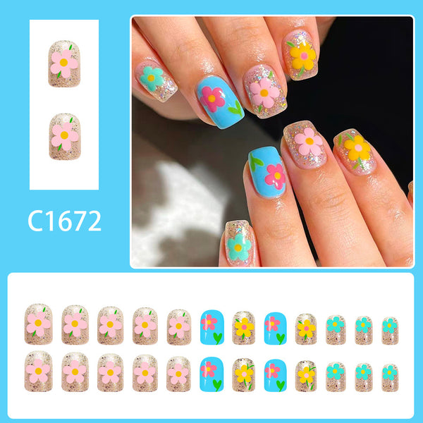 12 Sizes-24 Pcs Press On Nails C1672