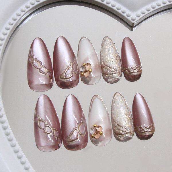 12 Sizes-24 Pcs Press On Nails Z980