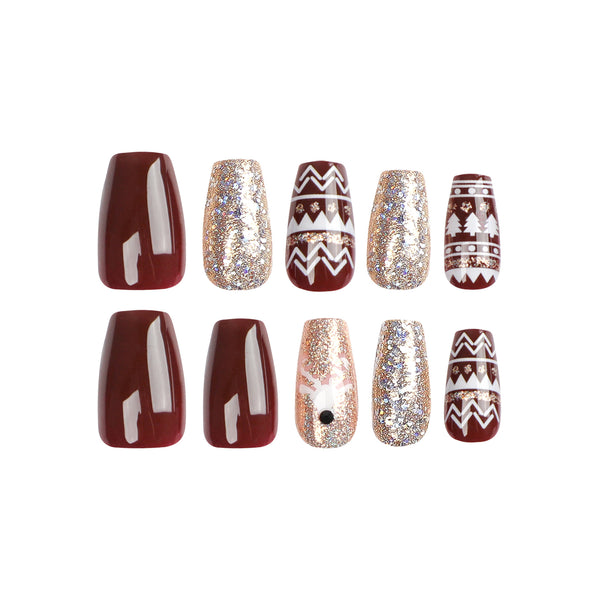 12 Sizes-24 Pcs Press On Nails JP2688