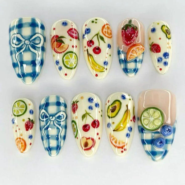 12 Sizes-24 Pcs Press On Nails Y2018