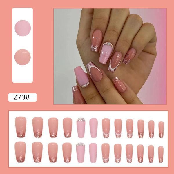 12 Sizes-24 Pcs Press On Nails Z738