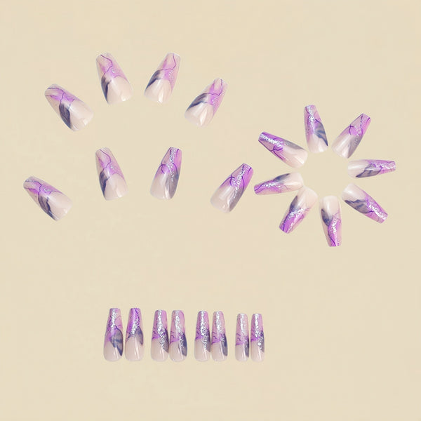 12 Sizes-24 Pcs Press On Nails Y1063