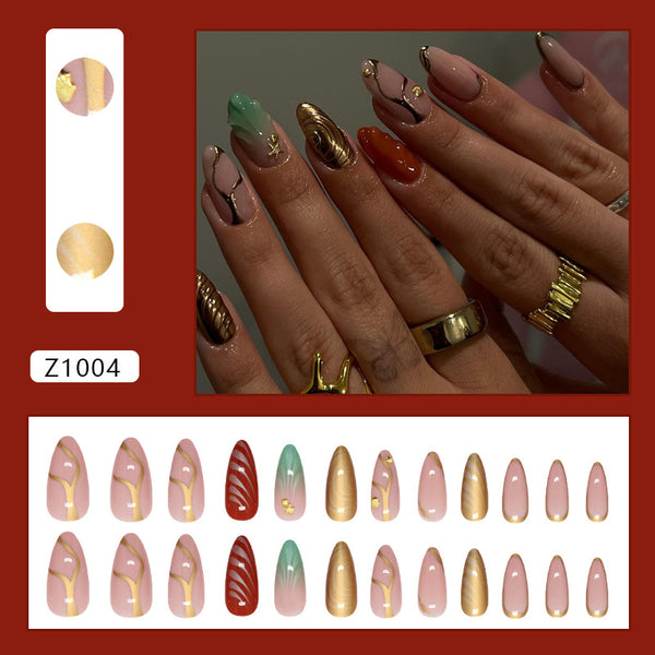12 Sizes-24 Pcs Press On Nails Z1004