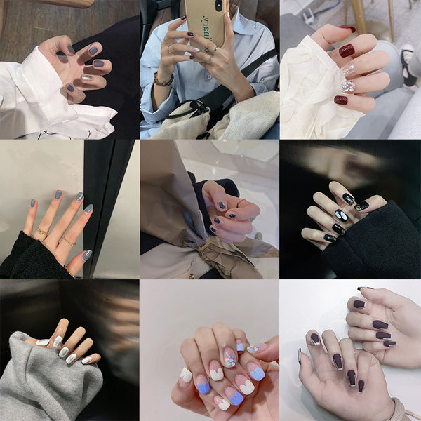 12 Sizes-24 Pcs Press On Nails bundle-set
