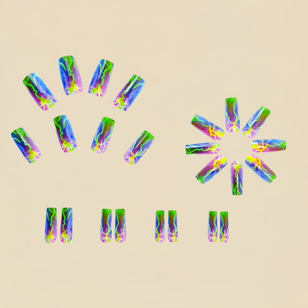 12 Sizes-24 Pcs Press On Nails Y409
