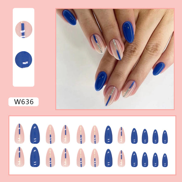 12 Sizes-24 Pcs Press On Nails W636