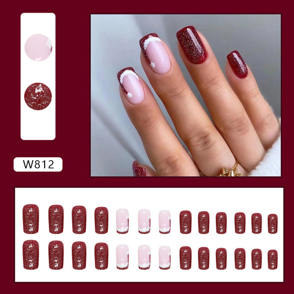 12 Sizes-24 Pcs Press On Nails W812