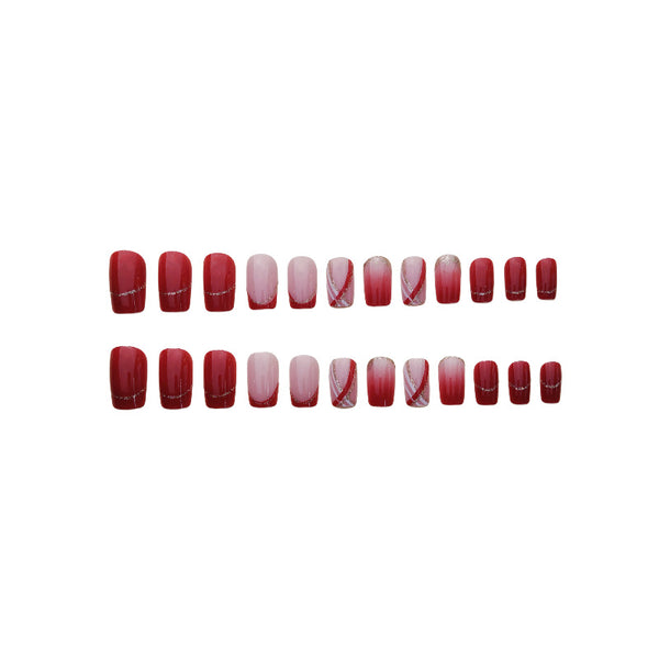 12 Sizes-24 Pcs Press On Nails Y030