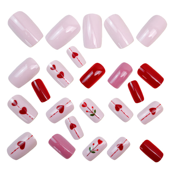12 Sizes-24 Pcs Press On Nails Y1713