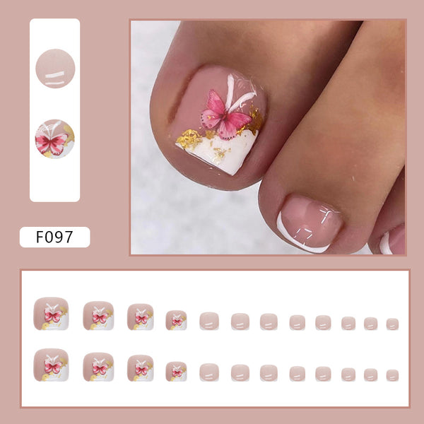 12 Sizes-24 Pcs Press On Nails F097
